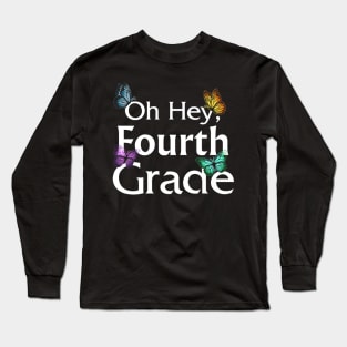 Back To School Fourth Grade Butterfly First Day Of School Long Sleeve T-Shirt